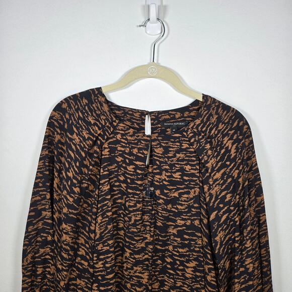 Banana Republic Black And Brown Animal Print Shift. Size Medium. - Picture 4 of 10